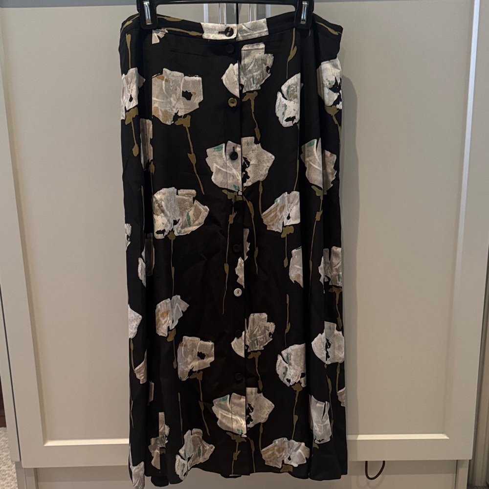 Lafayette 148 Floral Black and White Women's Skirt